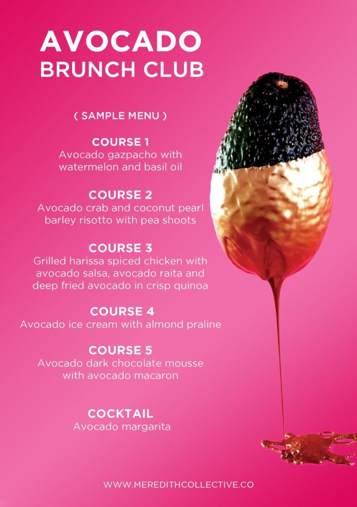 Avocado Supperclub Menu