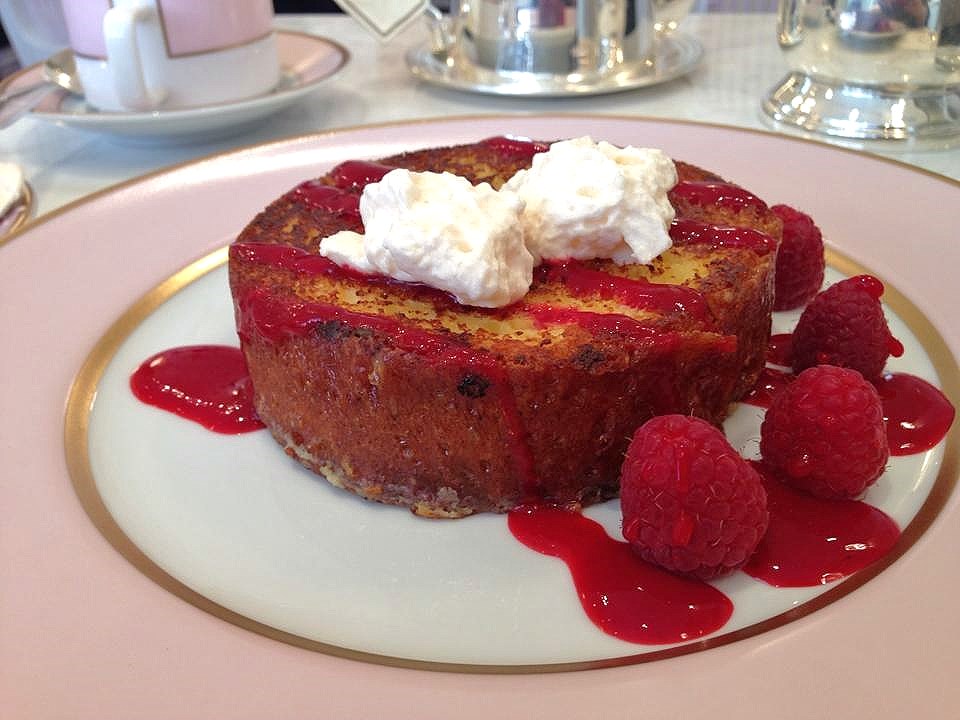 French Toast, Rose Cream & Raspberries