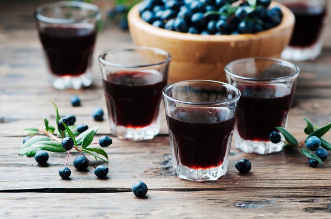 Traditional sardinian liqueur with mirto