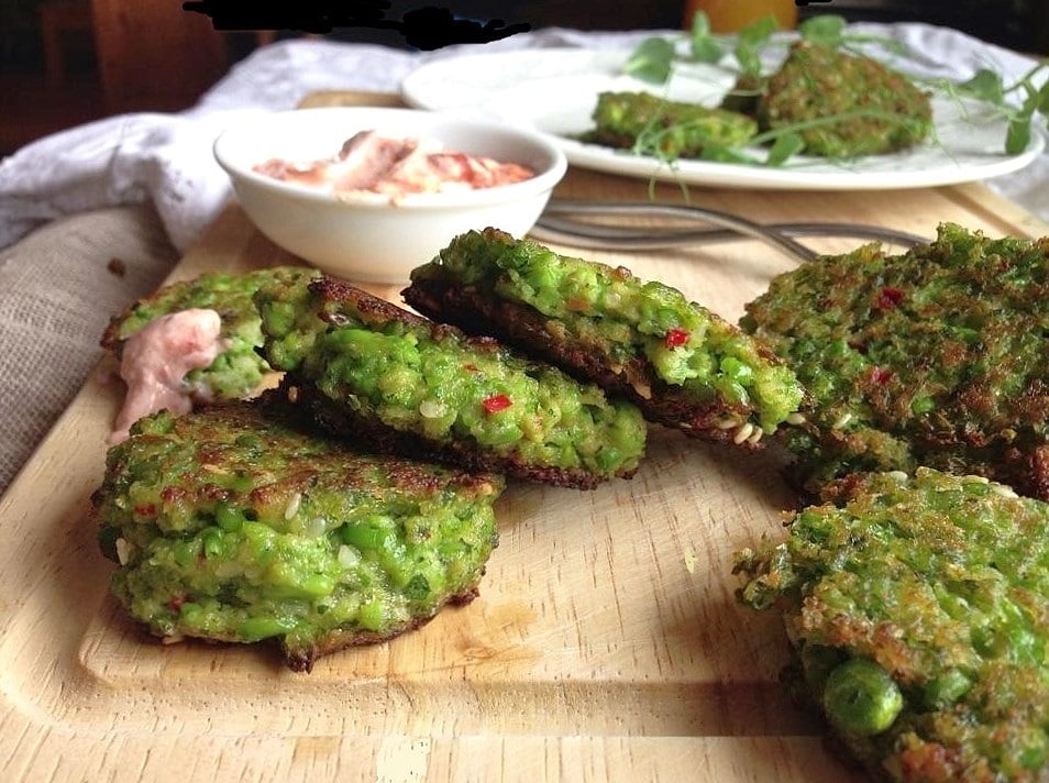 Pea & Mint Falafel with Harissa Yoghurt Dip Recipe by Niamh Mannion