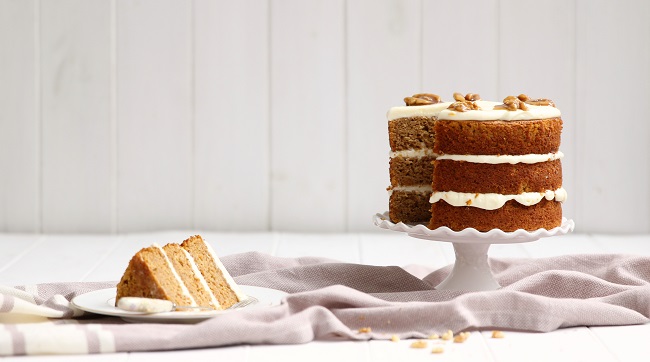 Roasted Butternut Squash Cake Recipe with Goats Cheese Icing and Honeyed Walnuts by Cove Cake Design