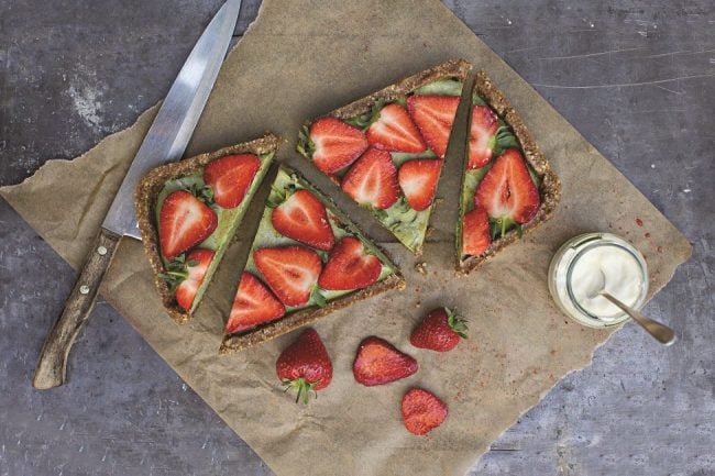 strawberry-basil-cheesecake