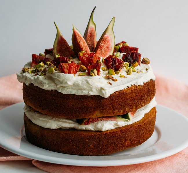 Blood orange spelt sponge cake