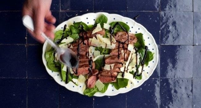 Lamb Tagliata with Spinach finished