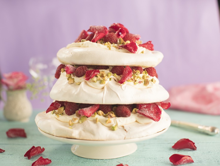 Siúcra & Catherine Fulvio Pistachio Raspberry & Rosewater Meringue Tower Recipe .