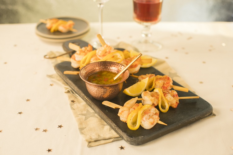 Siúcra & Catherine Fulvio's Mini Prawns Skewers Recipe with Lemon Chilli Dip 1