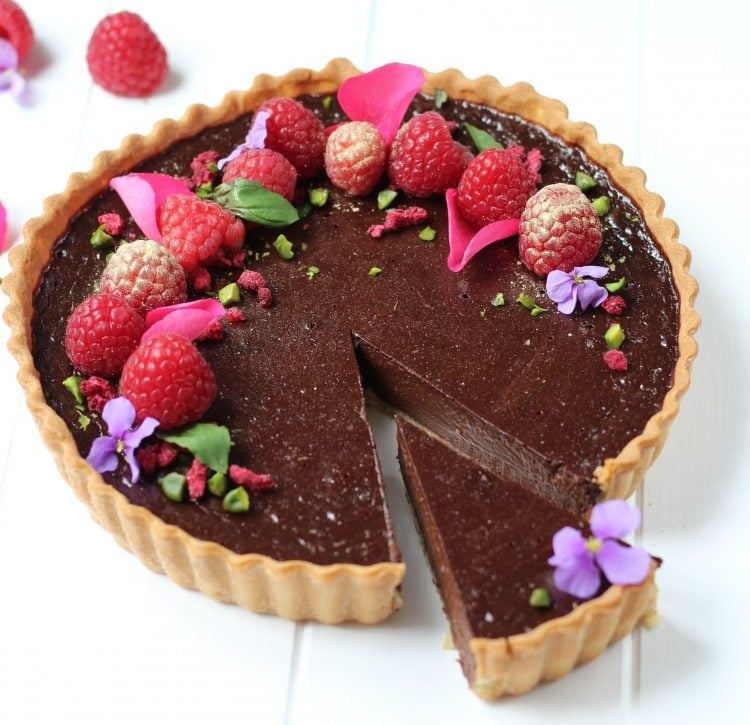 Dark Chocolate Raspberry Tart