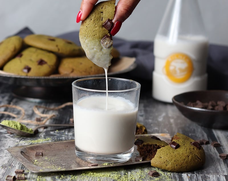 Matcha Dark Chocolate Chip Cookies Recipe By Soulful and Healthy