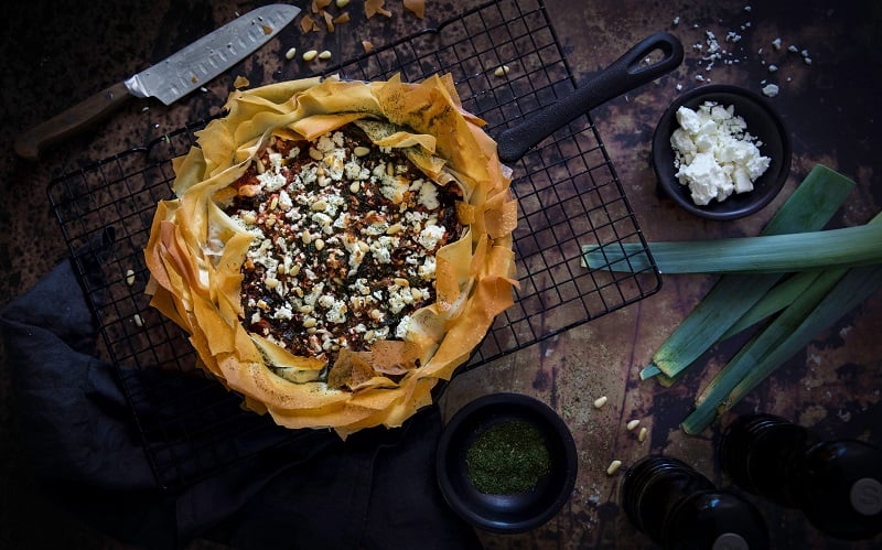 Rainbow Chard & Leek Filo Tart Recipe By Monika Coghlan